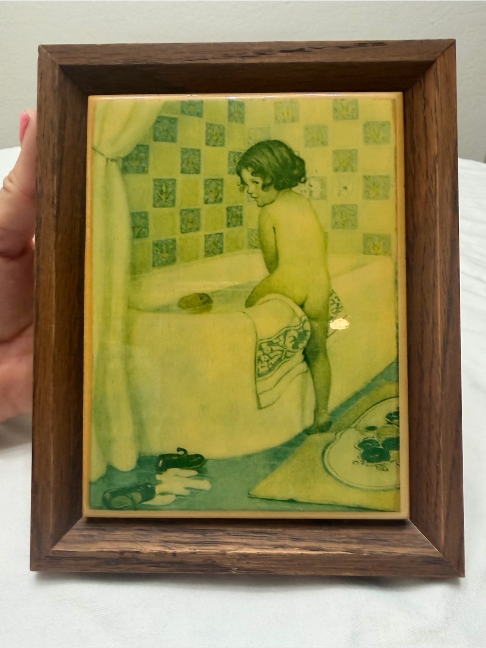 Vintage wall tile . Art deco
